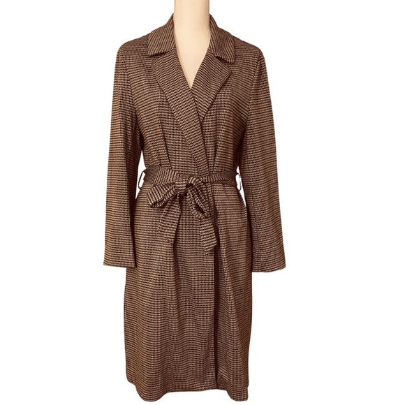 Vince Camuto Jackets & Blazers - Vince Camuto Brown Plaid Wrap Coat Blazer✨Pockets & Matching Waist Tie (L)